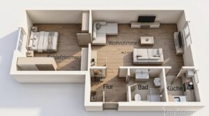 Grundriss3D_44,2qm_90763 Fürth